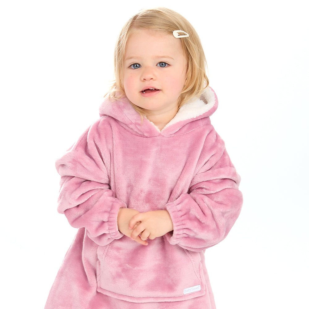 Toddler Bear Ears Dusky Pink Blanket Hoodie