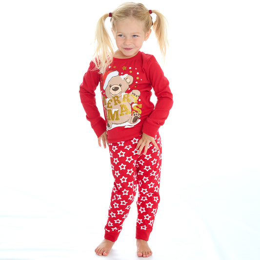 Infant Kids Teddy Christmas Cotton Pyjama Set