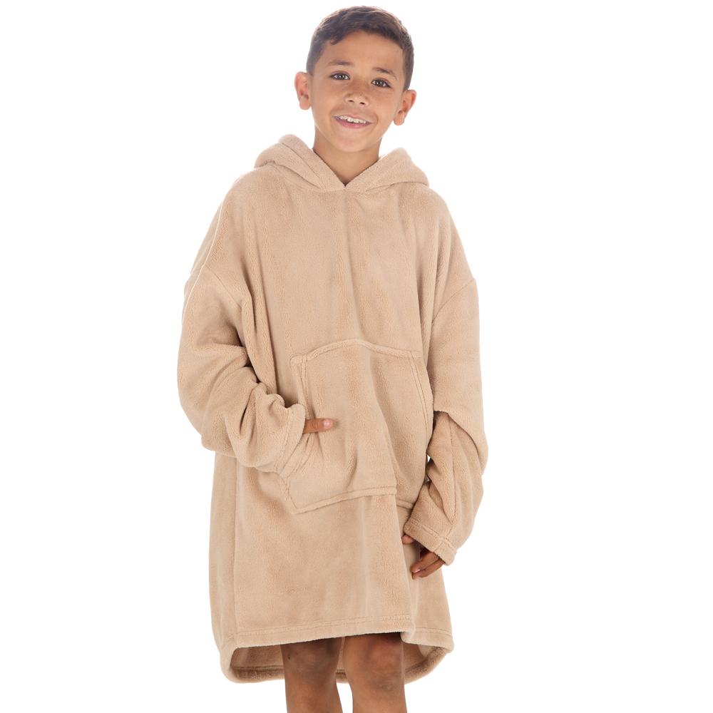 Boys Toffee Coral Fleece Blanket Hoodie