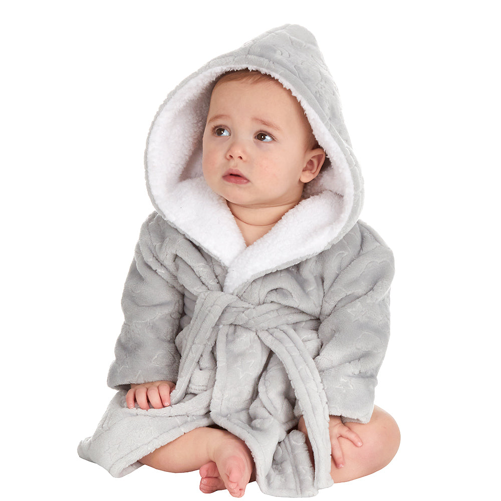 Baby Grey Celestial Embossed Dressing Gown