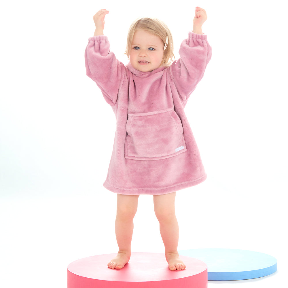 Toddler Bear Ears Dusky Pink Blanket Hoodie