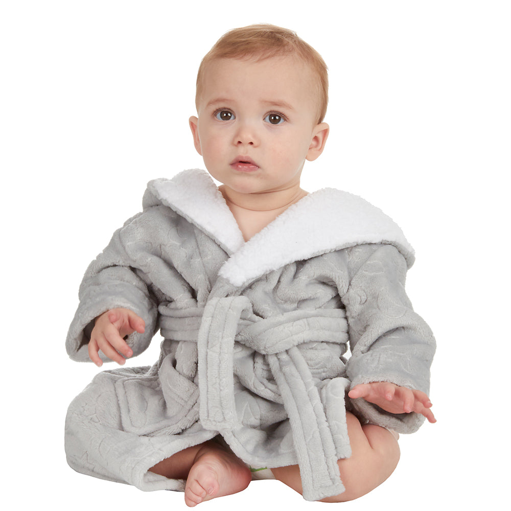 Baby Grey Celestial Embossed Dressing Gown