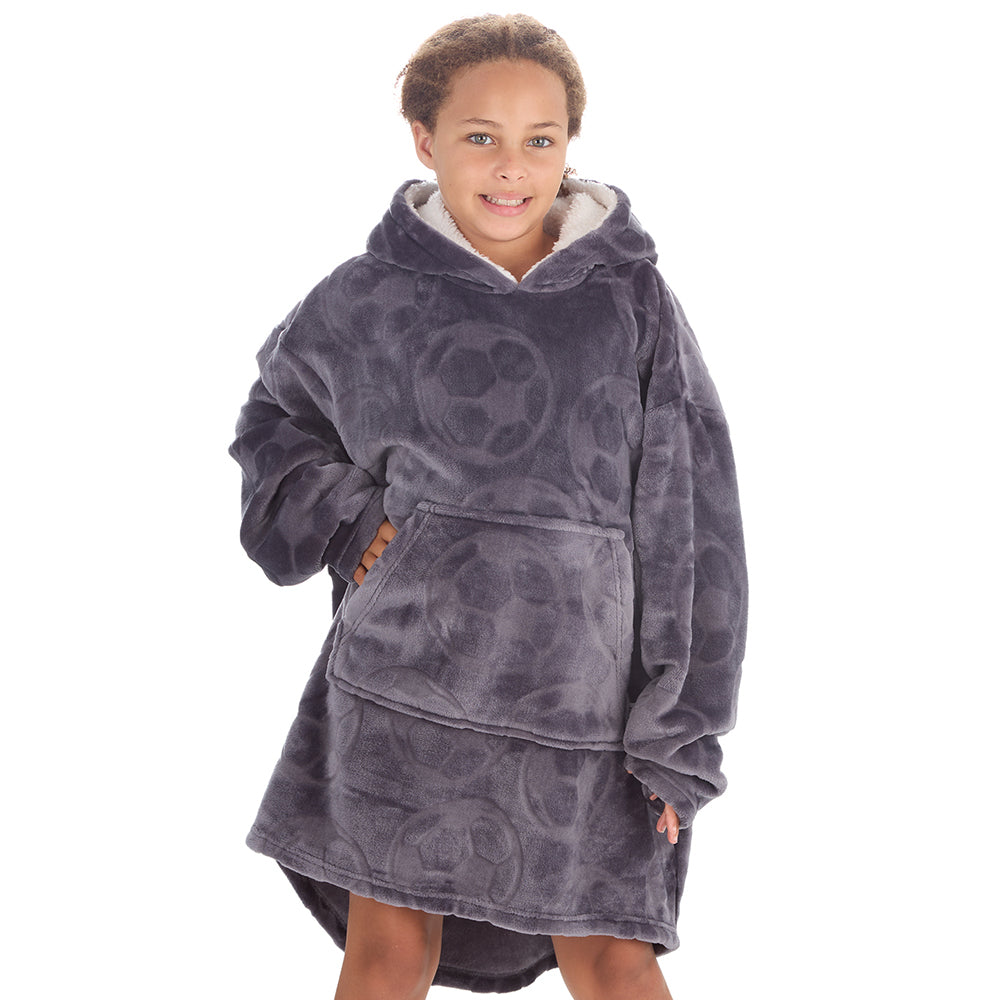 Girls Football Embossed Blanket Hoodie