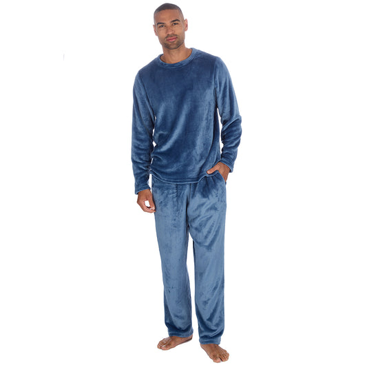 Mens Shimmer Blue Fleece Lounge Set