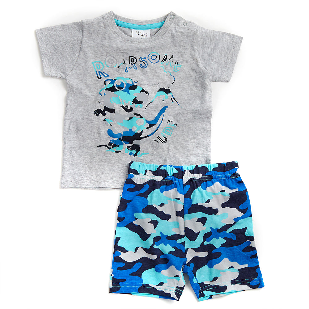Baby Boys Roar Camouflage Short Pyjama Set