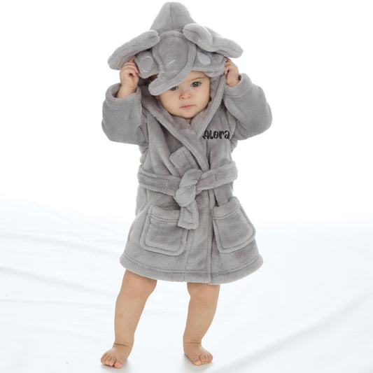 Personalised Baby Elephant Fleece Dressing Gown