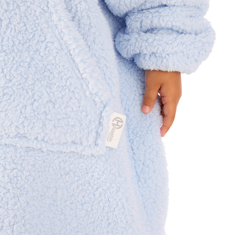 Infant Girls Baby Blue Teddy Fleece Blanket Hoodie