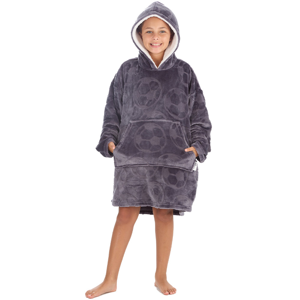 Girls Football Embossed Blanket Hoodie