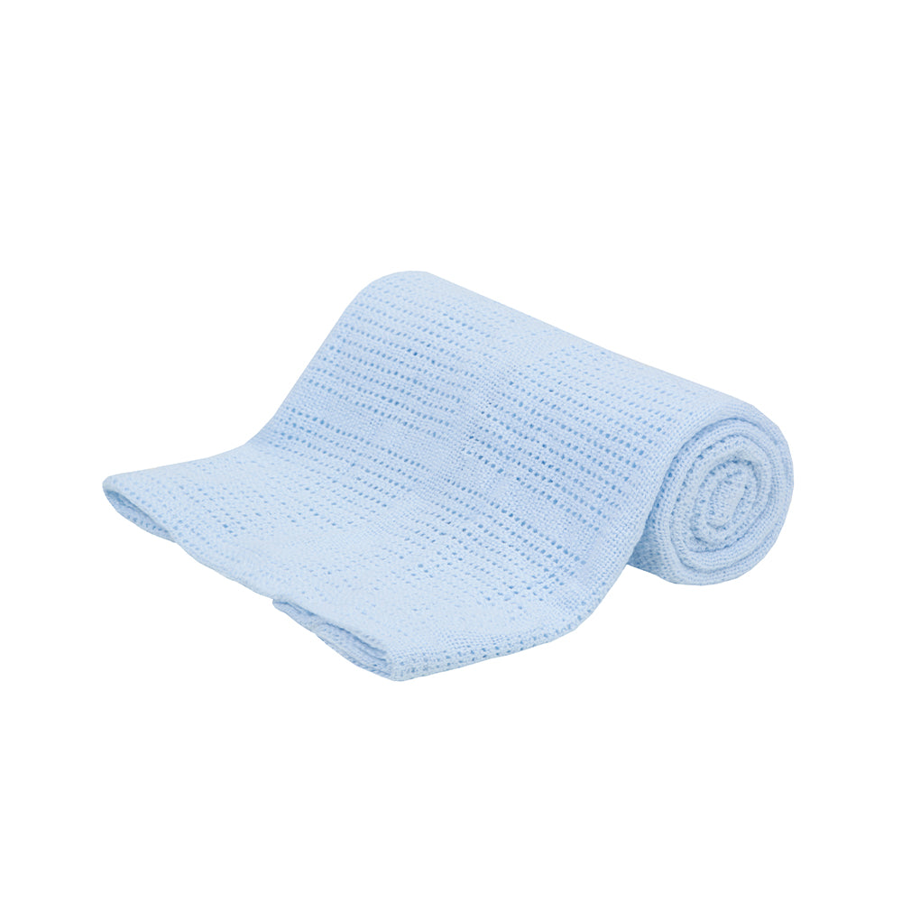 Baby Blue Cellular 100% Cotton Blanket