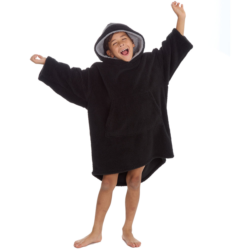 Boys Snuggle Black Blanket Hoodie