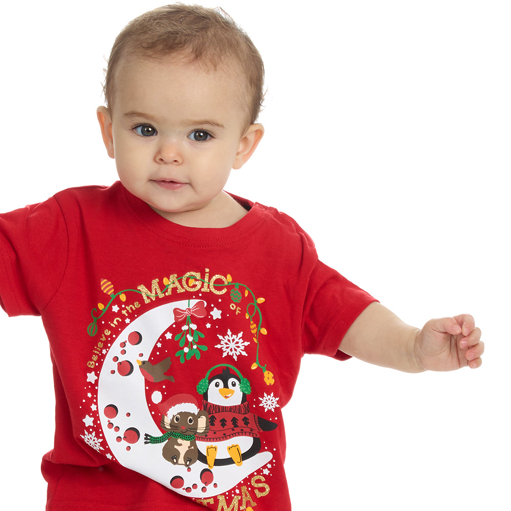 Baby Magical Christmas Red Cotton T-shirt