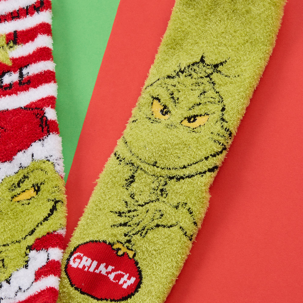 Mens The Grinch Fluffy Socks