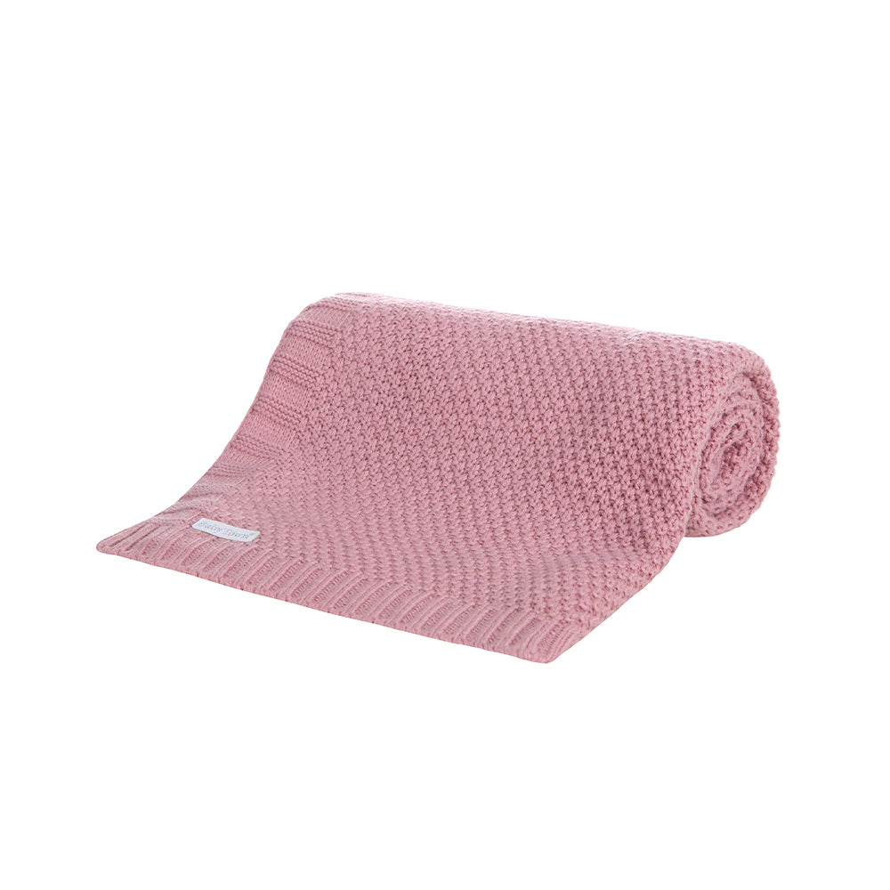 Baby Dusky Pink Knitted Blanket