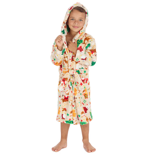 Boys Beige Christmas Dressing Gown