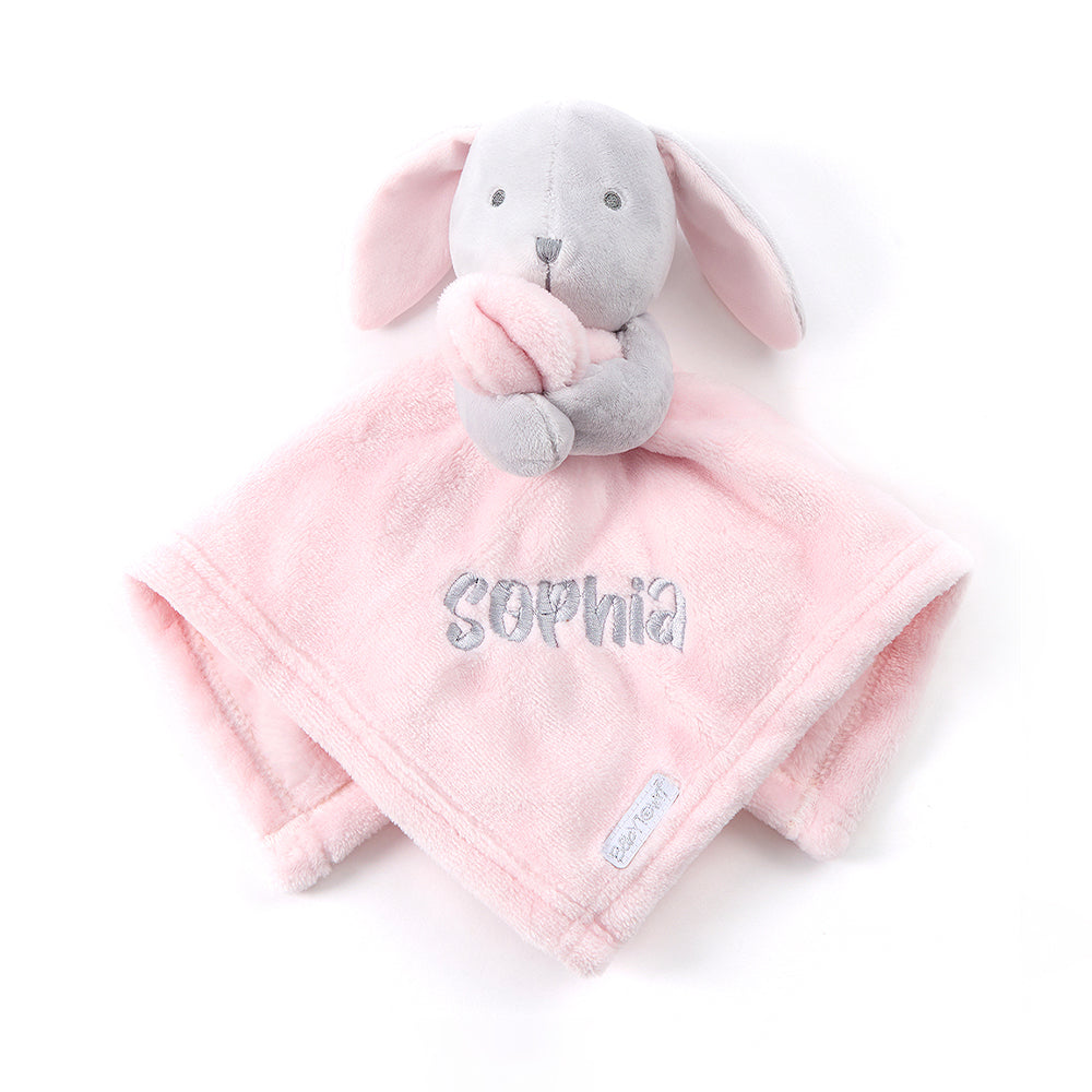 Personalised Baby Pink Bunny Comforter