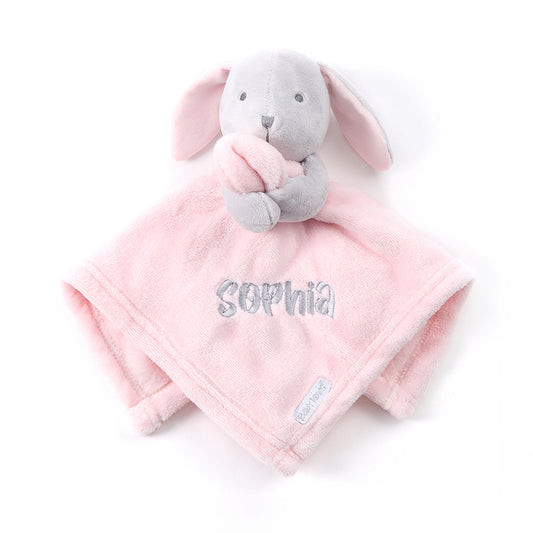 Personalised Baby Pink Bunny Comforter