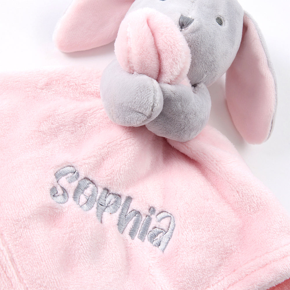 Personalised Baby Pink Bunny Comforter