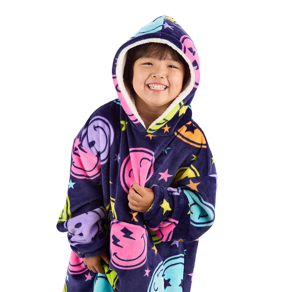 Infant Girls Smiley Blanket Hoodie