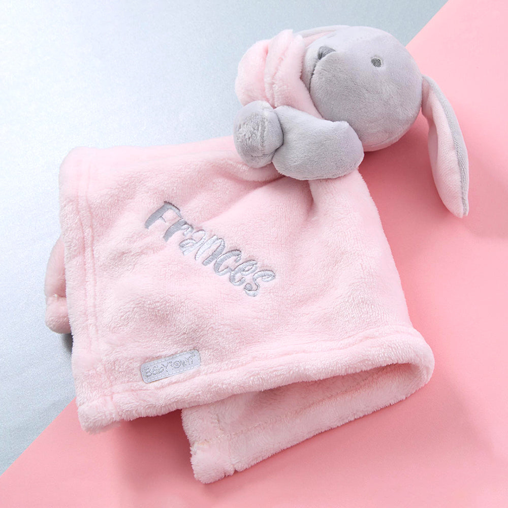 Personalised Baby Pink Bunny Comforter