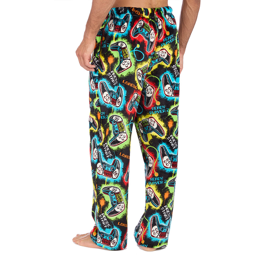 Mens Black Gamer Fleece Pyjama Bottoms