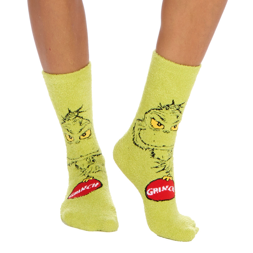 Ladies The Grinch Fluffy Socks
