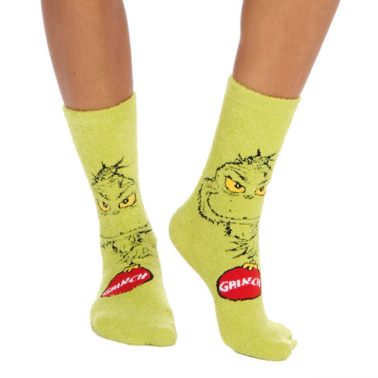 Ladies The Grinch Fluffy Socks