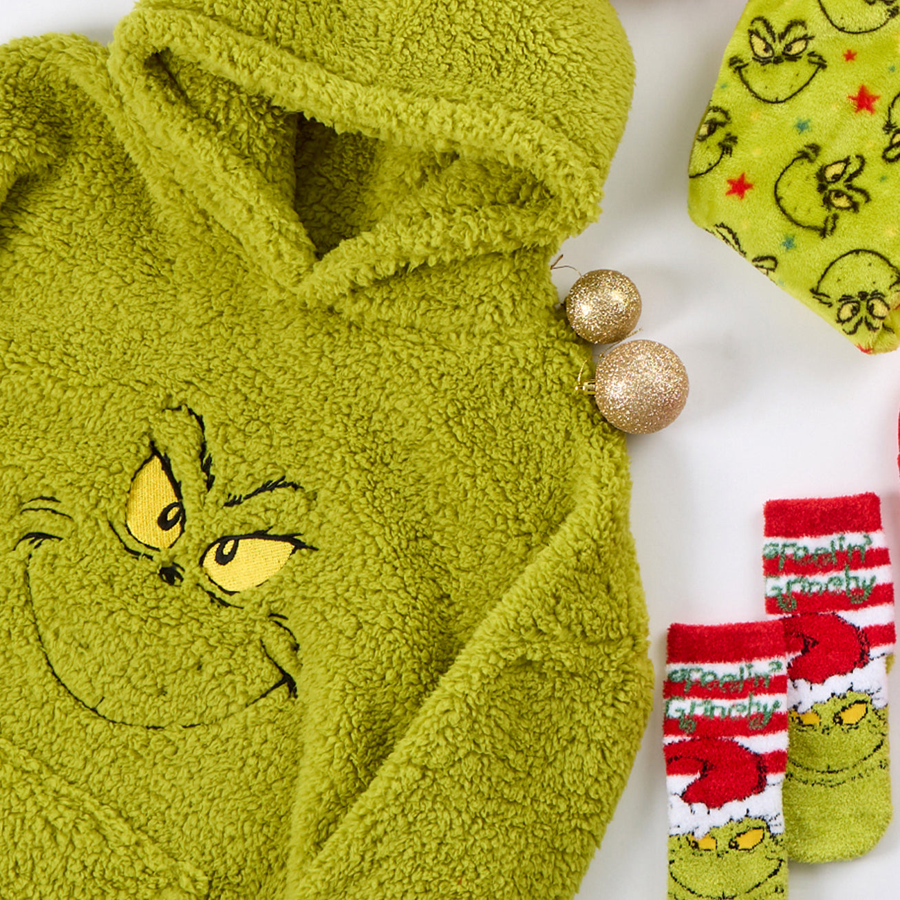 Infant Girls Grinch Sherpa Blanket Hoodie