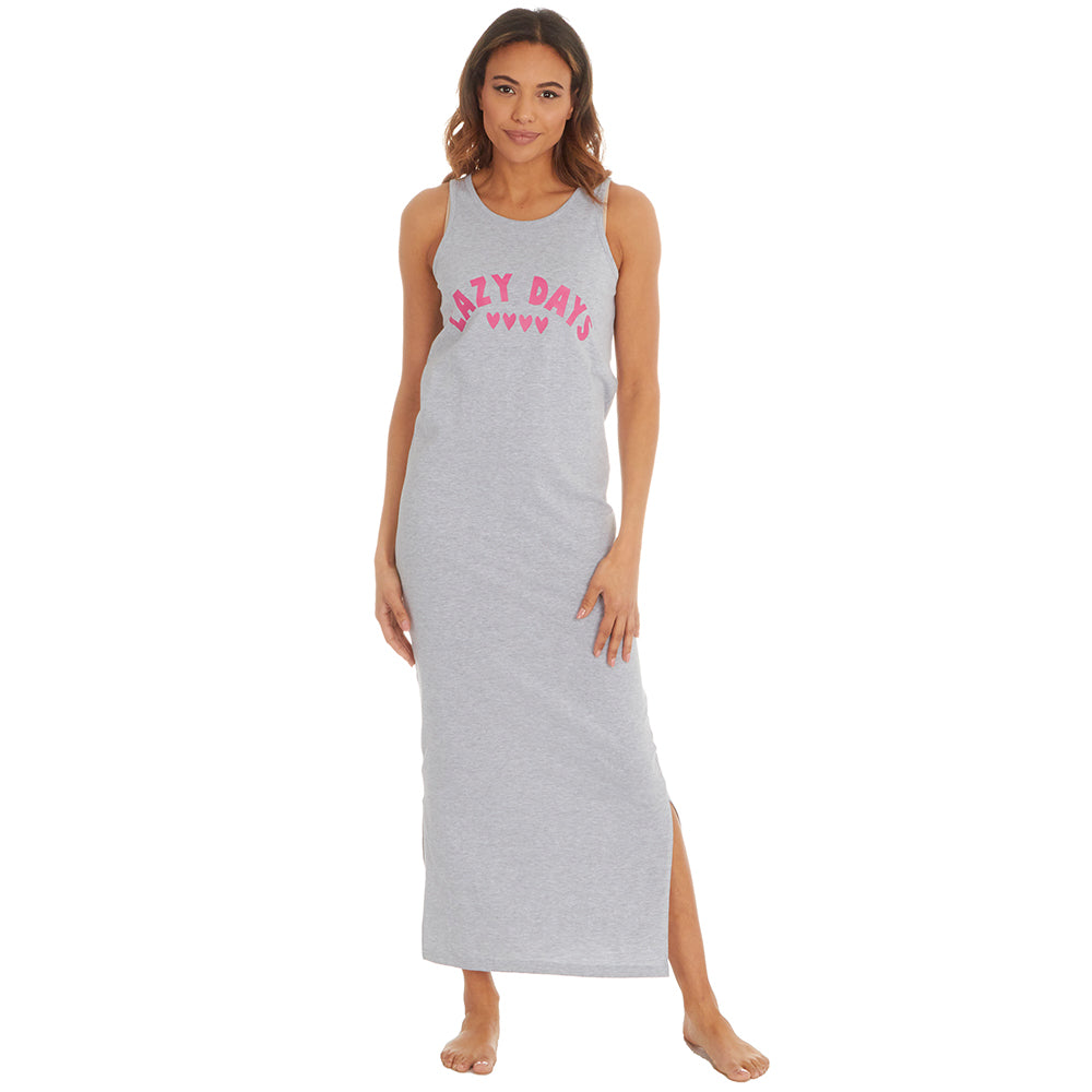 Ladies Lazy Days Sleeveless Long Nightdress