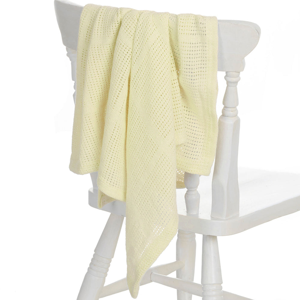 Baby Yellow Cellular 100% Cotton Blanket