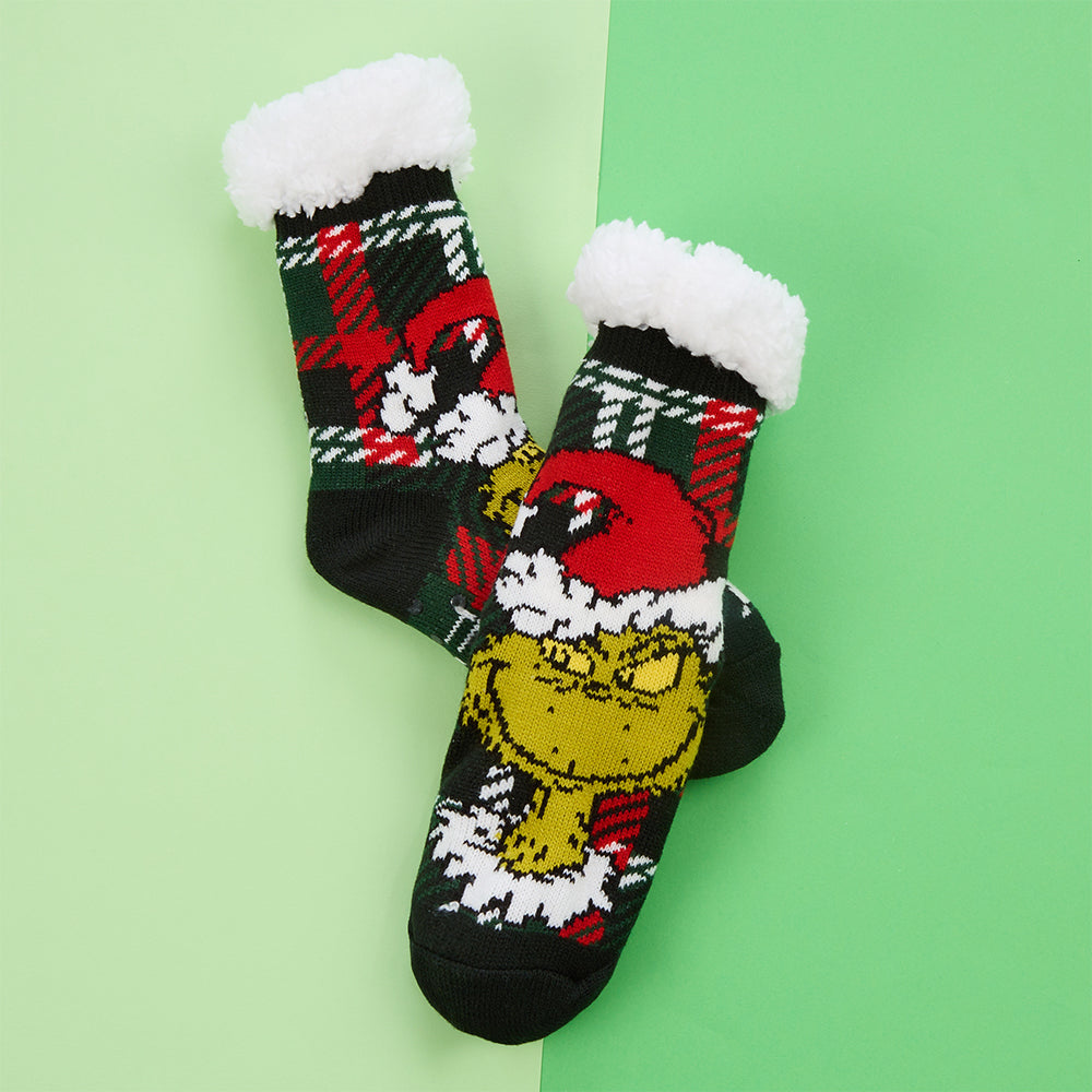 Kids Grinch Chunky Slipper Socks