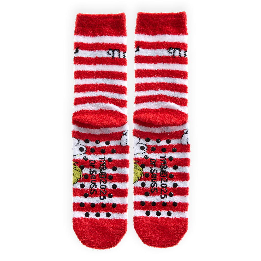 Mens Red Santa Grinch Fluffy Socks