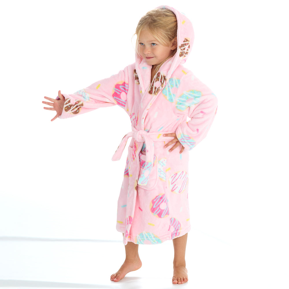 Girls Donuts Pink Dressing Gown