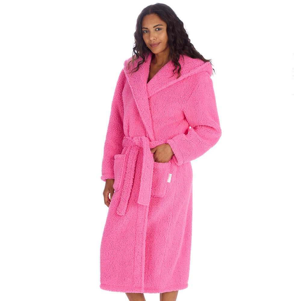 Ladies Bubblegum Teddy Fleece Dressing Gown