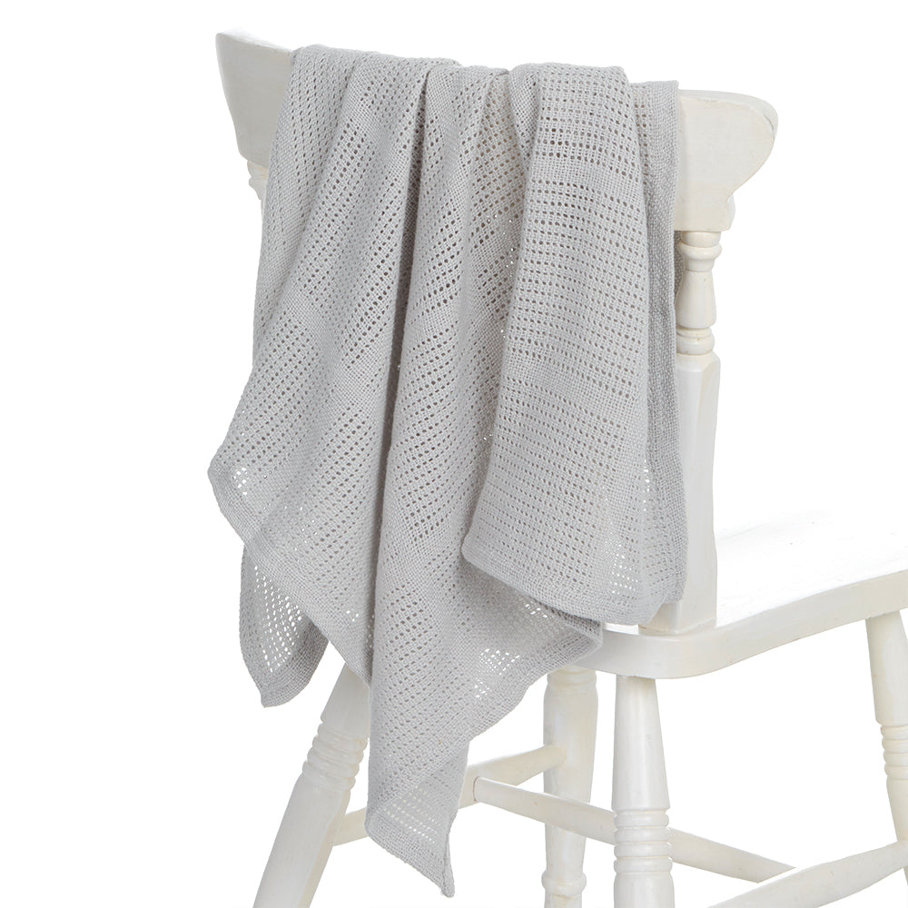 Baby Grey Cellular 100% Cotton Blanket