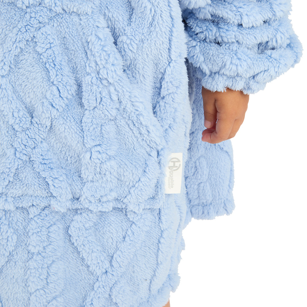 Infant Girls Candy Blue Cable Blanket Hoodie