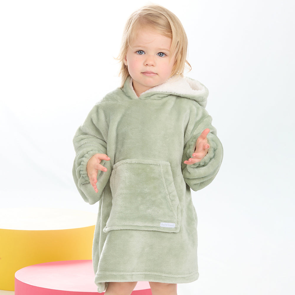 Toddler Bear Ears Sage Blanket Hoodie