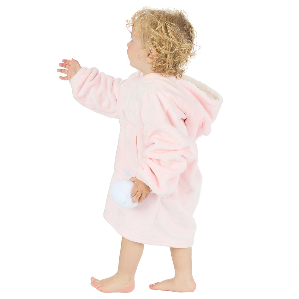 Toddler Bear Ears Light Pink Blanket Hoodie