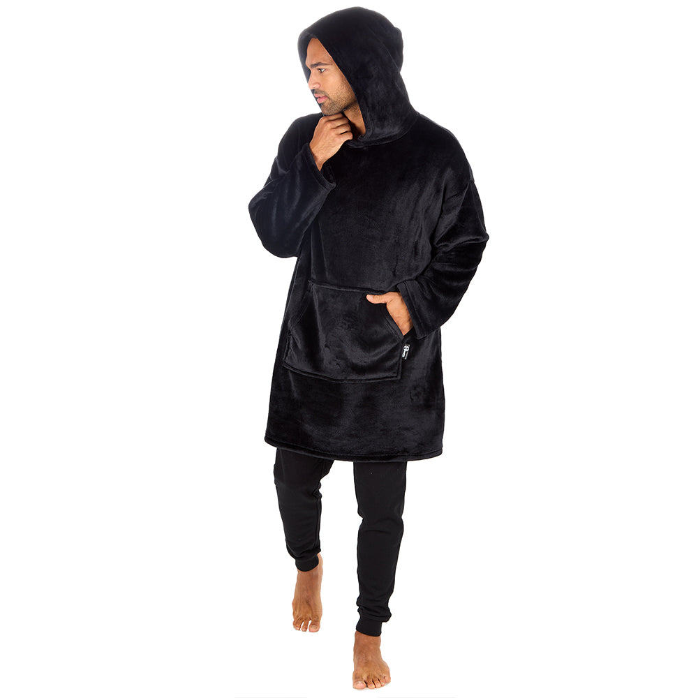Mens Shimmer Black Blanket Hoodie