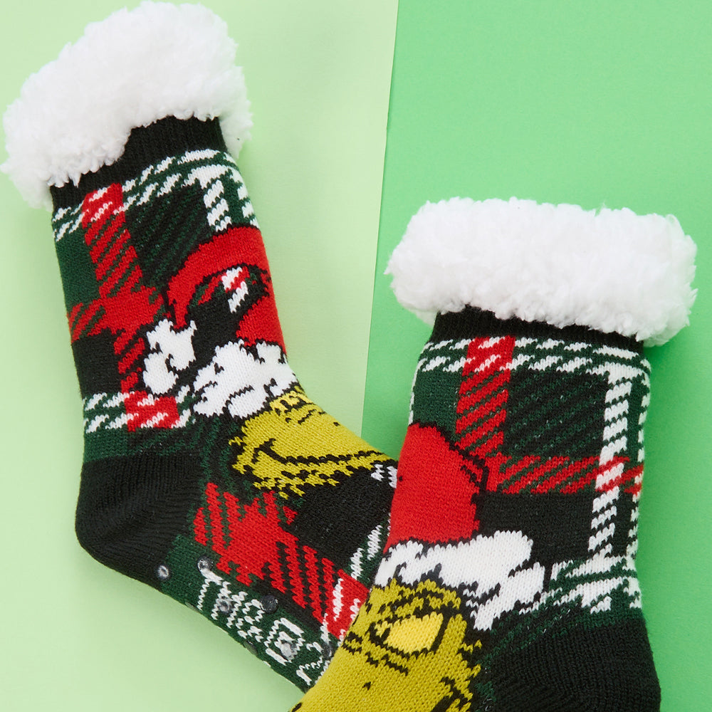 Kids Grinch Chunky Slipper Socks