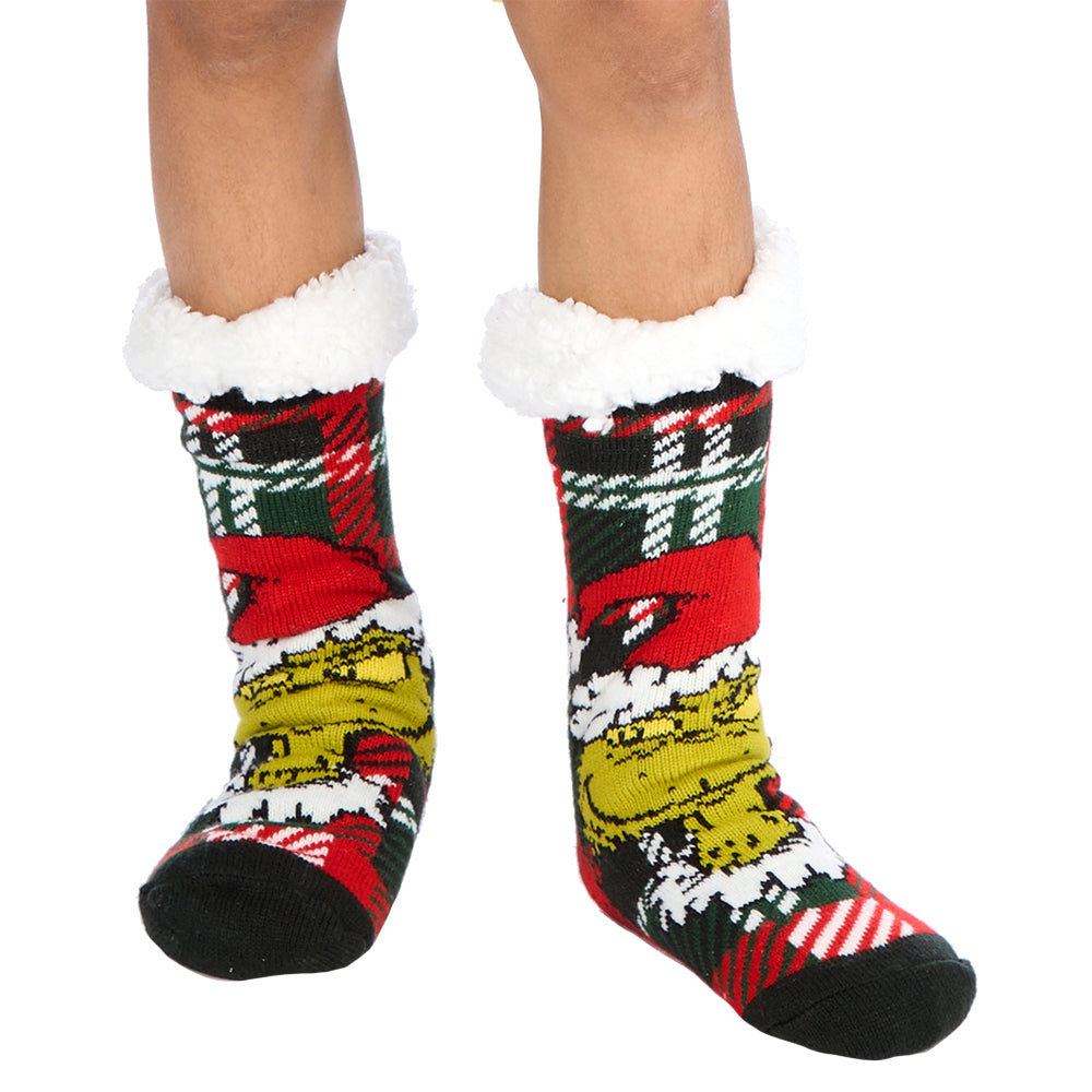 Kids Grinch Chunky Slipper Socks