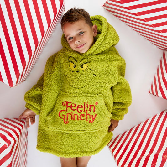 Infant Boys Grinch Sherpa Blanket Hoodie