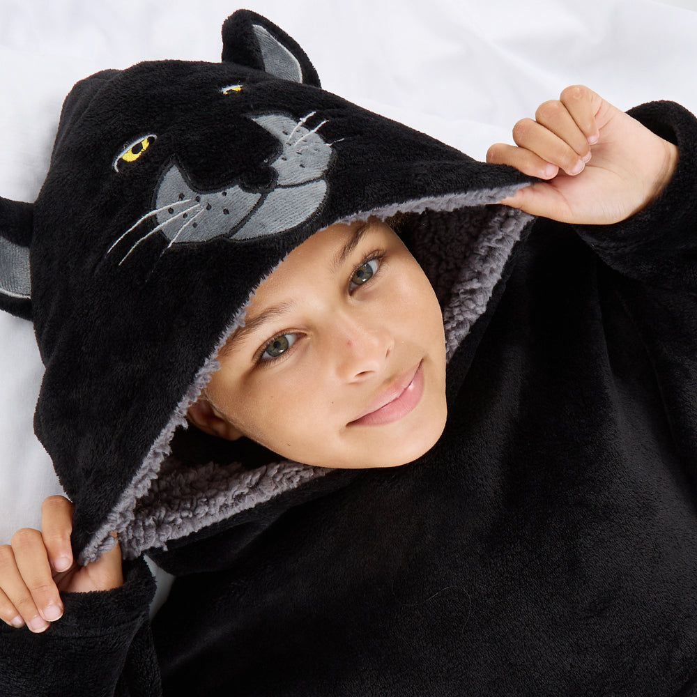 Girls Panther Blanket Hoodie