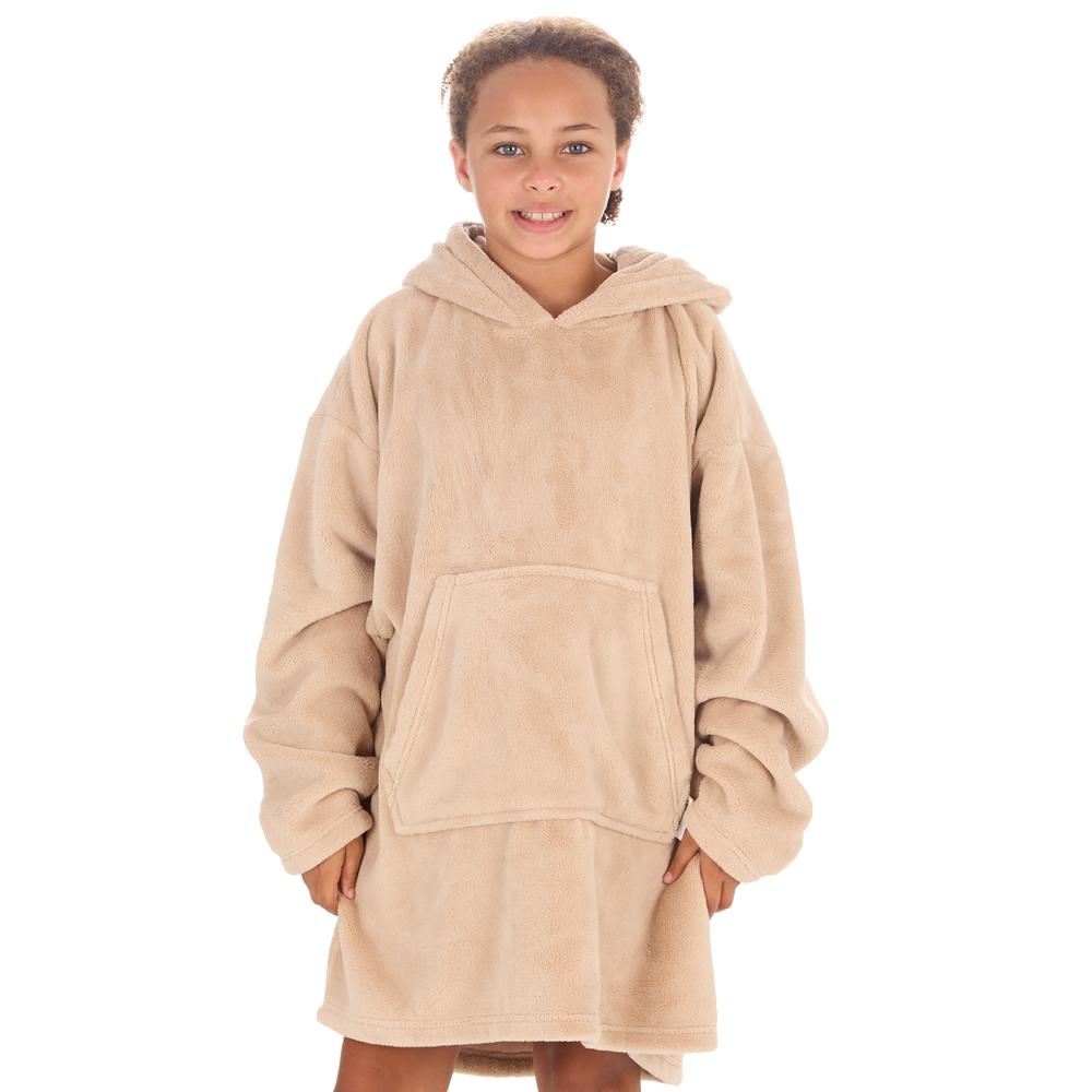 Girls Toffee Coral Fleece Blanket Hoodie