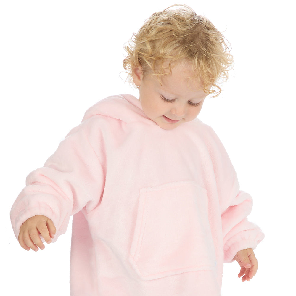 Toddler Bear Ears Light Pink Blanket Hoodie