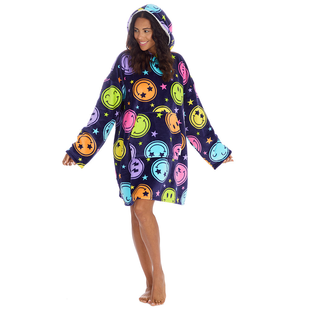 Ladies Smiley Blanket Hoodie