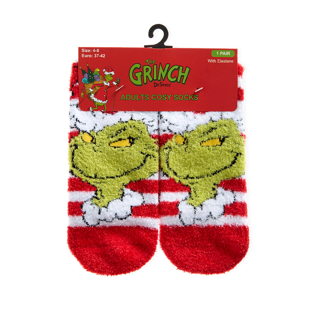 Ladies Red Santa Grinch Fluffy Socks