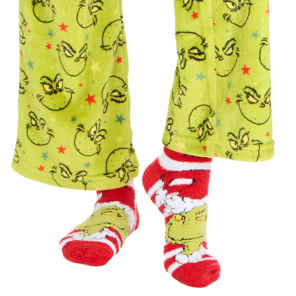 Ladies Red Santa Grinch Fluffy Socks