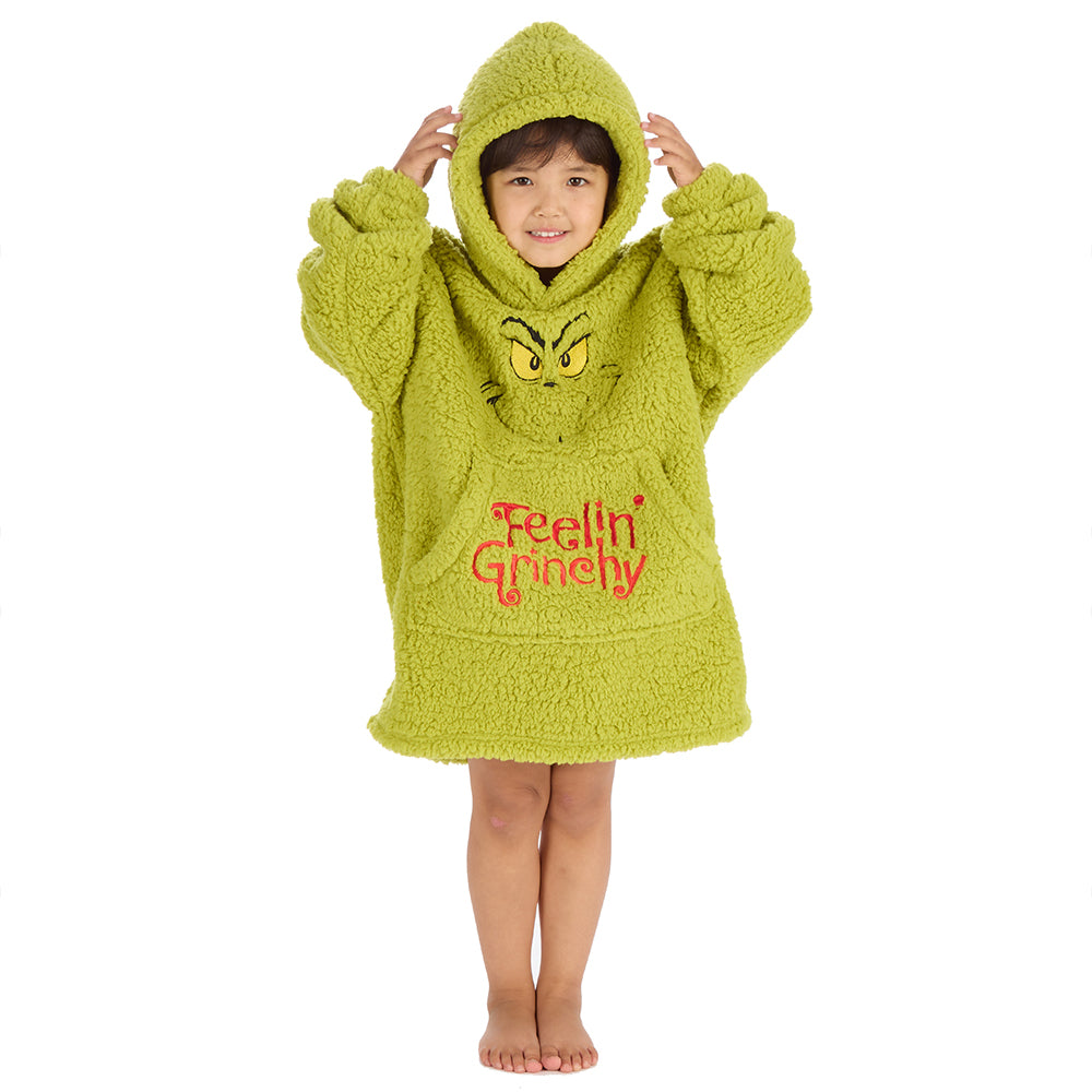 Infant Girls Grinch Sherpa Blanket Hoodie