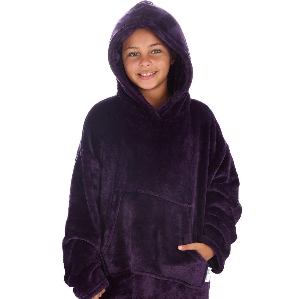 Girls Shimmer Plum Blanket Hoodie