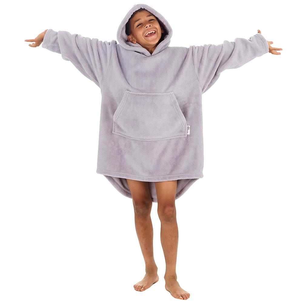 Boys Silver Coral Fleece Blanket Hoodie